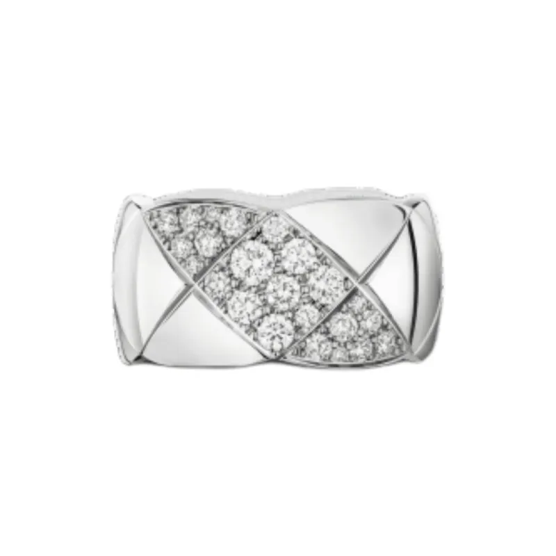 CHANEL 18k White Gold Diamonds Rings Unisex Silver-0