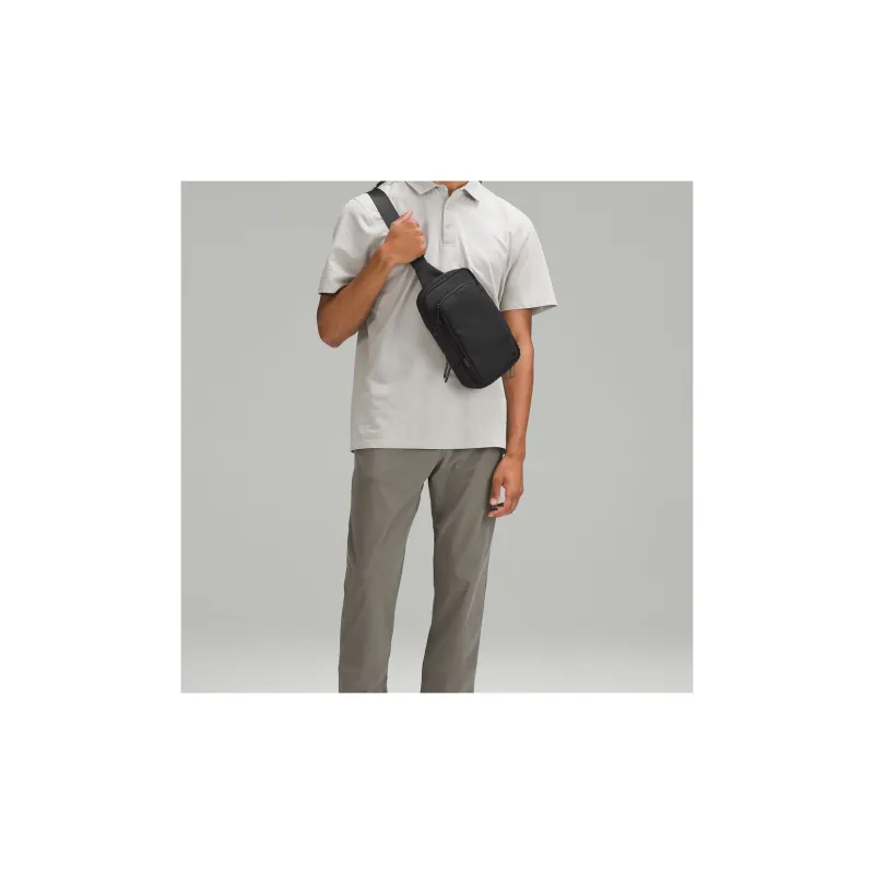 Lululemon Water-Resistant Fabric Shoulder Bag Crossbody Bag Men's Black-3