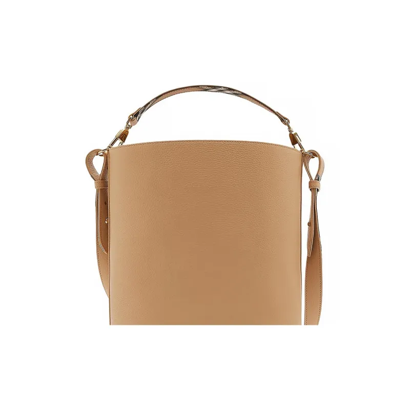 Burberry Grain Calfskin Bucket Bag, Shoulder Bag, Crossbody Bag, Handbag Medium Size Women's Light Almond-2