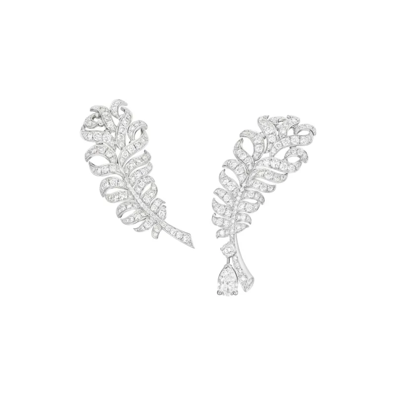 CHANEL Diamond Earrings Unisex Silver-0