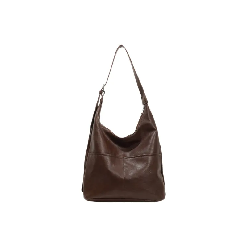 Tonlion PU Shoulder Bag Regular Women's Black/Coffee-5