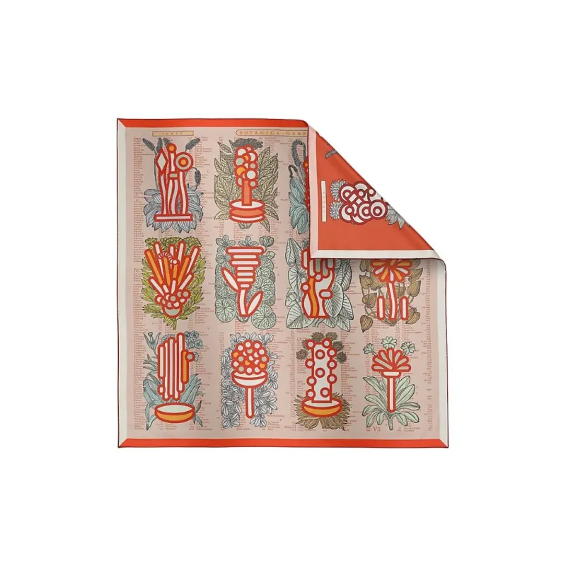 HERMES Mulberry Silk Scarves Women's Pink Apricot-1