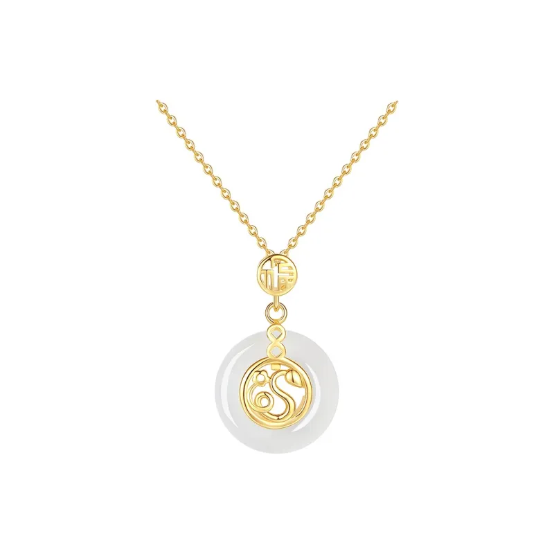 CHINA GOLD Chalcedony Jade Necklaces Women's-9