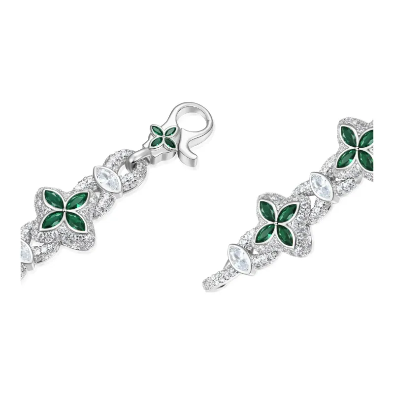 APORRO 18K White Gold Plated Copper Zircon Bracelets Unisex-2