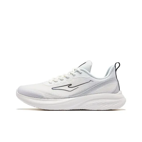 Erke Cushioning Lightweight Low Top Running Shoes Men's Microcrystal White Bright Silver