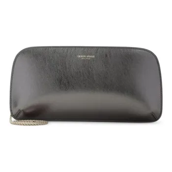 AMANI Lambskin Shoulder Bag Women's Gray