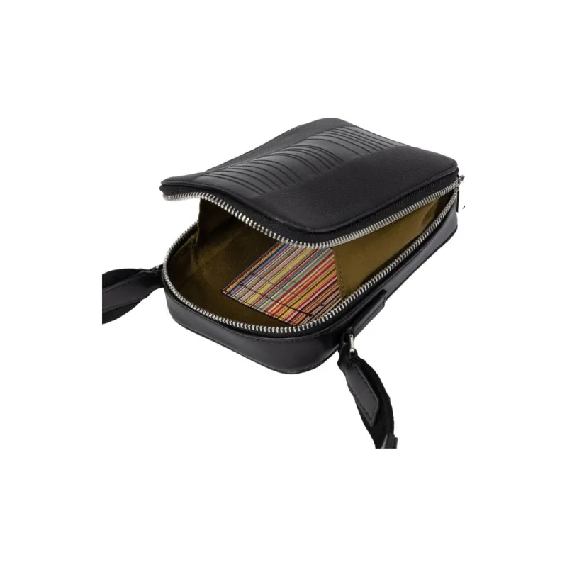 Paul Smith Cow Leather Patchwork With Sheepskin Shoulder Bag Mini Men's Black-2