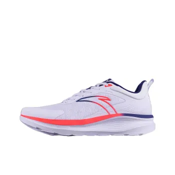 Anta Durable Cushioning Low Top Running Shoes Men's White Pink Blue
