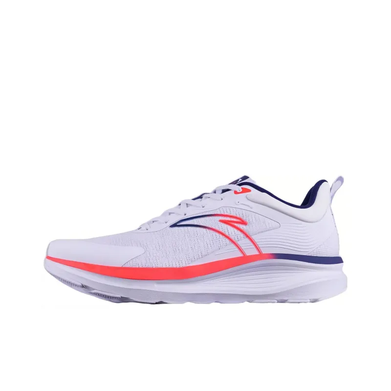 Anta Durable Cushioning Low Top Running Shoes Men's White Pink Blue-0
