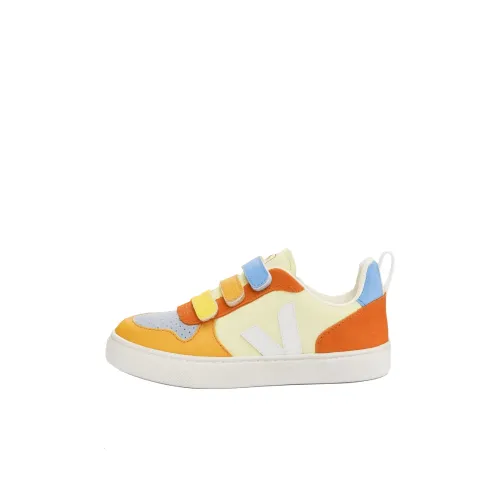VEJA V-10 Low-Top Skateboard Shoes Orange Blue Kids'