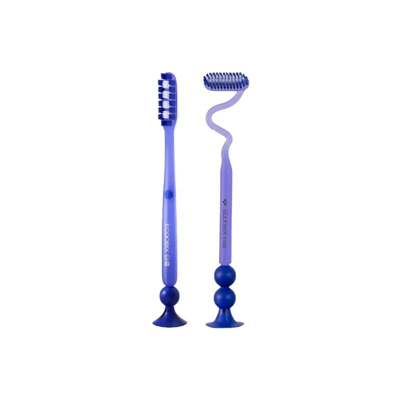 Ecoobix Z Shaped Toothbrush+Long Head Toothbrush Combo Sets Up And Down Vertical Brush With Bottom Suction Cup-5