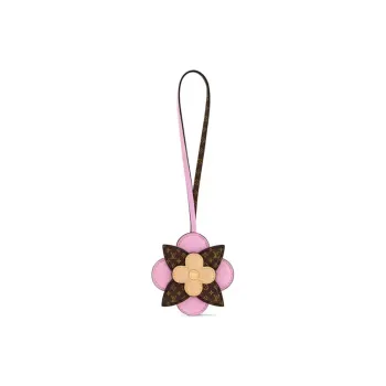 LOUIS VUITTON Leather Bag Charm Bag Accessory Women's Pink & Brown
