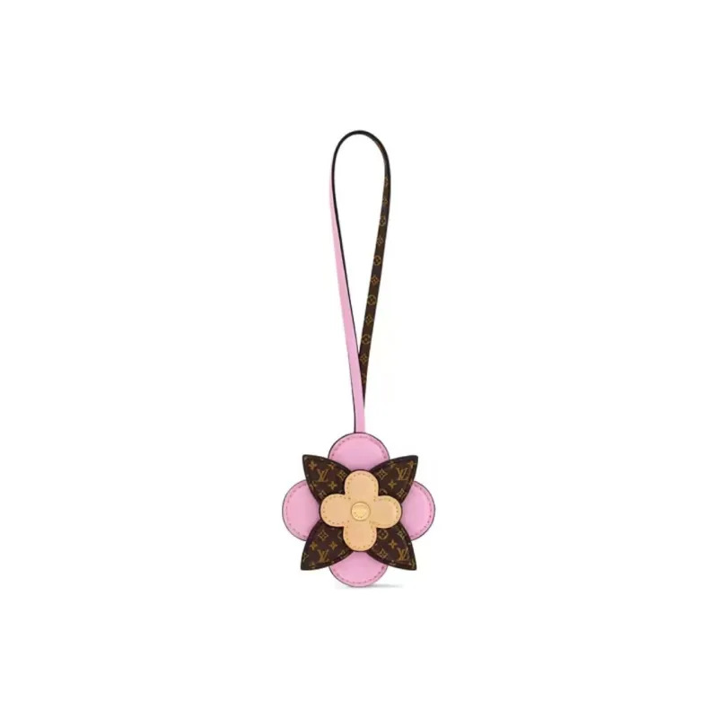 LOUIS VUITTON Leather Bag Charm Bag Accessory Women's Pink & Brown-0