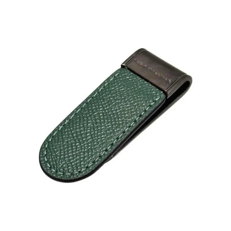 COACH Cross Grain Leather Wallet Bag Accessory Unisex Bronze & Green-2