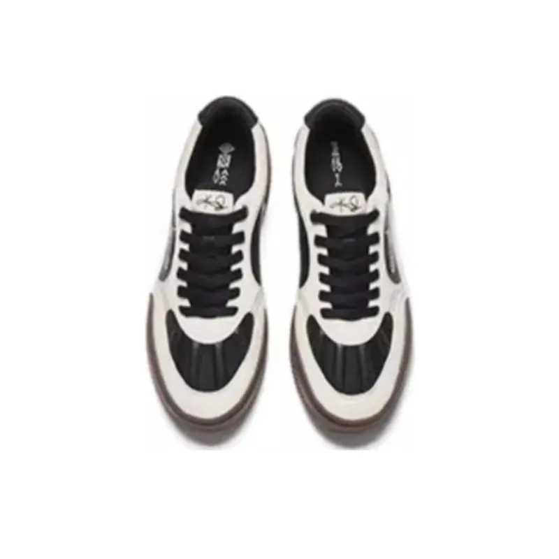 Anta Owen Hélà TRIBE Slip Resistant, Abrasion Resistant, Lightweight Low Top Skateboard Shoes Women's White Black-4