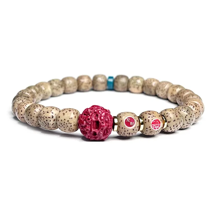 MOUNTAINS AND MANS Star Moon Bodhi Seeds New Chinese Style Good Luck Beaded Bracelet Unisex-5