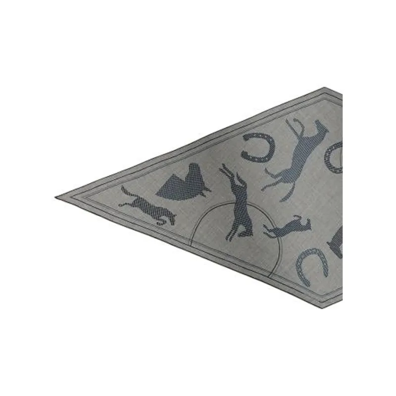 HERMES Cashmere Knit Scarves Men's Gray-2
