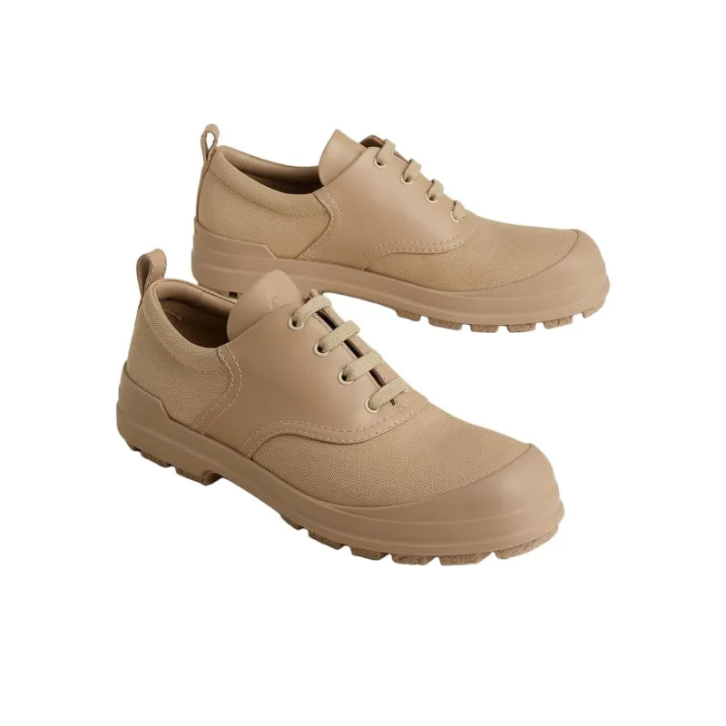 HERMES Kool Low-Top Casual Shoes 4cm Men's Beige-2