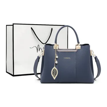 MILLIE'S Cow Leather Handbag, Shoulder Bag, Crossbody Bag Regular Women's Blue