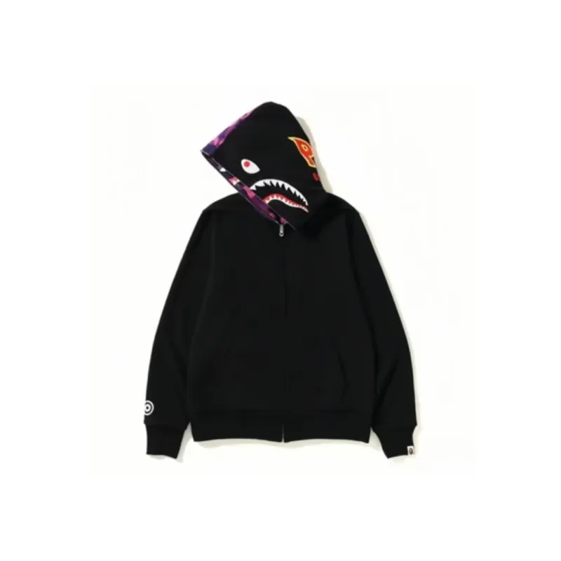 Bape Color Camo Reversible Ponr Shark Full Zip Hoodie-2