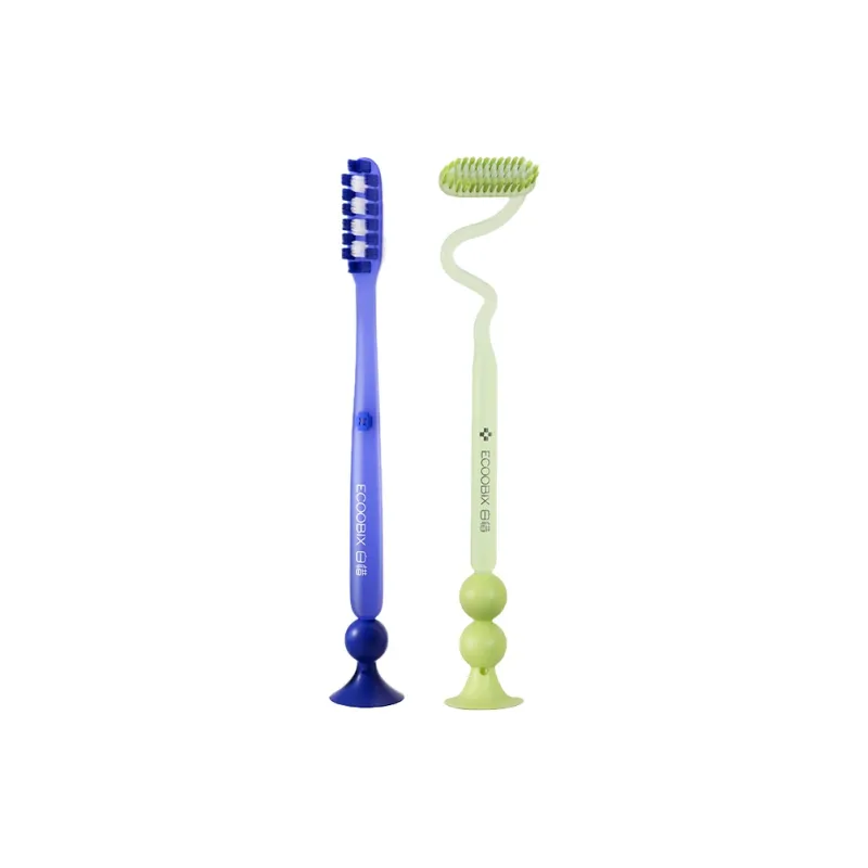 Ecoobix Z Shaped Toothbrush+Long Head Toothbrush Combo Sets Up And Down Vertical Brush With Bottom Suction Cup-11