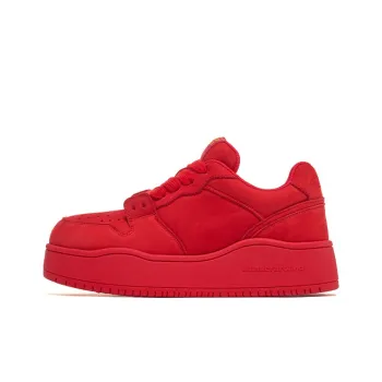 WANDER AROUND Cushioning Height Increasing Low Top Skateboard Shoes Women's Red