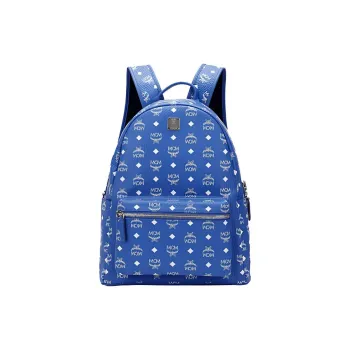 MCM Stark Visetos Canvas Backpack Large Size Men's Blue