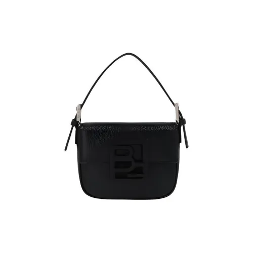 By Far Grained Leather Portable Crossbody Bag, Shoulder Bag Women's Black
