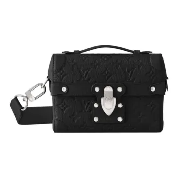 LOUIS VUITTON SOUL TRUNK Leather Shoulder Bag, Crossbody Bag, Handbag Women's Black