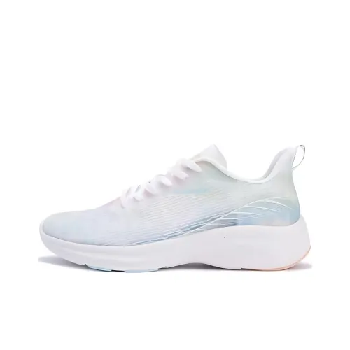 361° FlyFish 2 Cushioning Waterproof Low Top Running Shoes Women's White Blue