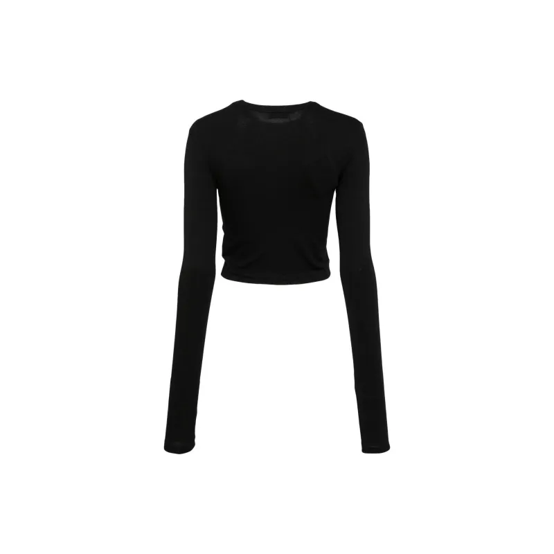 WE11DONE Logo print Cropped T shirt-1