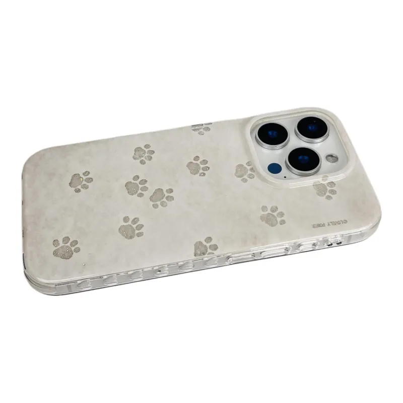 Wei Xin Acrylic Material Cut Out Glitter Cat Paws Phone Cases Compatible With IPhone 16/15 Pro Max/Apple 13/14 Pro/Max-3