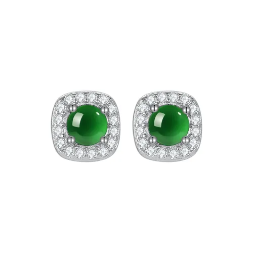 Princess Cui Ice Type Jadeite Stud Earrings Women's