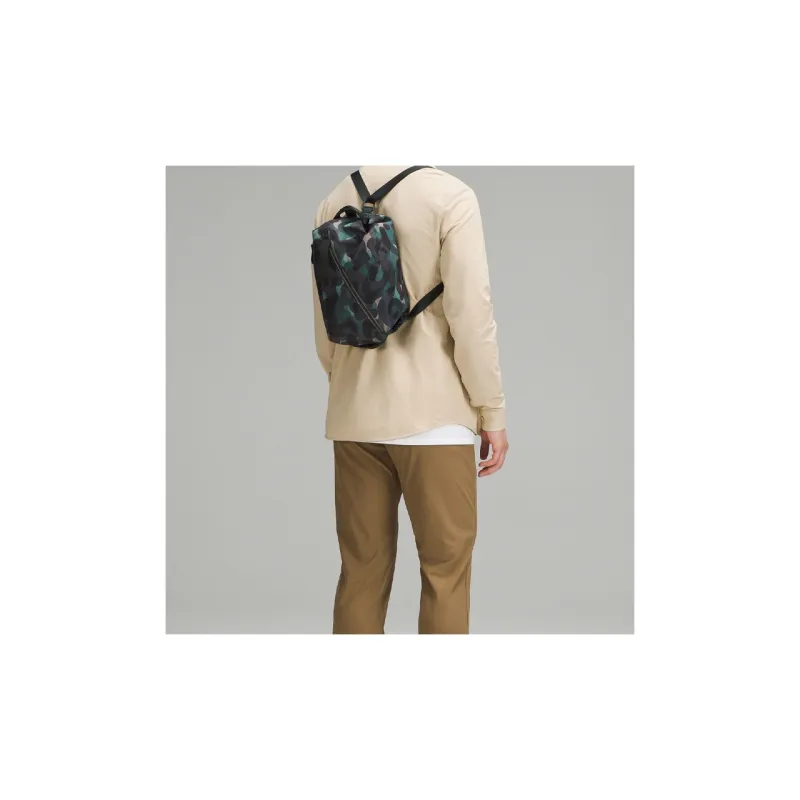 Lululemon Water-Resistant Fabric Shoulder Bag Regular Unisex Wavy Maze Flute Multi-Piece Black Pine-4