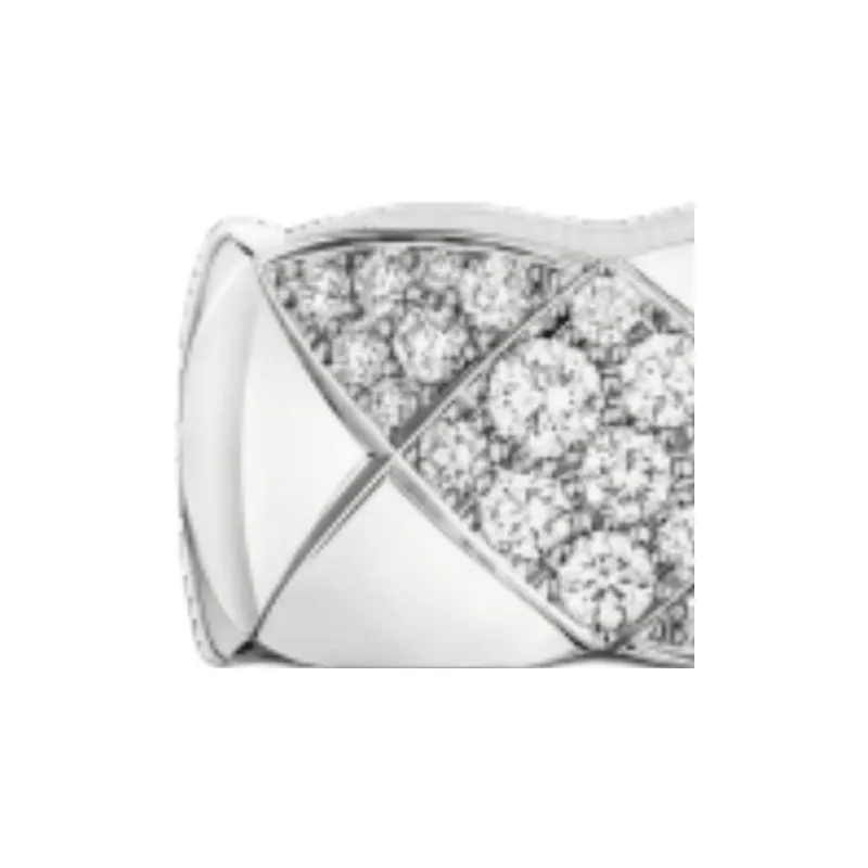 CHANEL 18k White Gold Diamonds Rings Unisex Silver-2