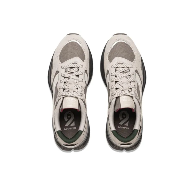 LiNing Zhengrong Cushioning Slip Resistant Breathable Support Rebound Low Top Casual Shoes Women's Gray Brown-3