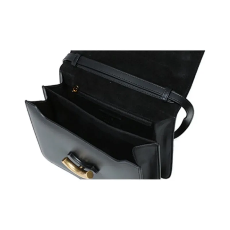 Little Liffner Cow Leather Shoulder Bag Small Size Women's Black-5