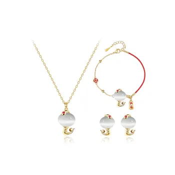 MGS Glass Cat Eye Necklaces Women's
