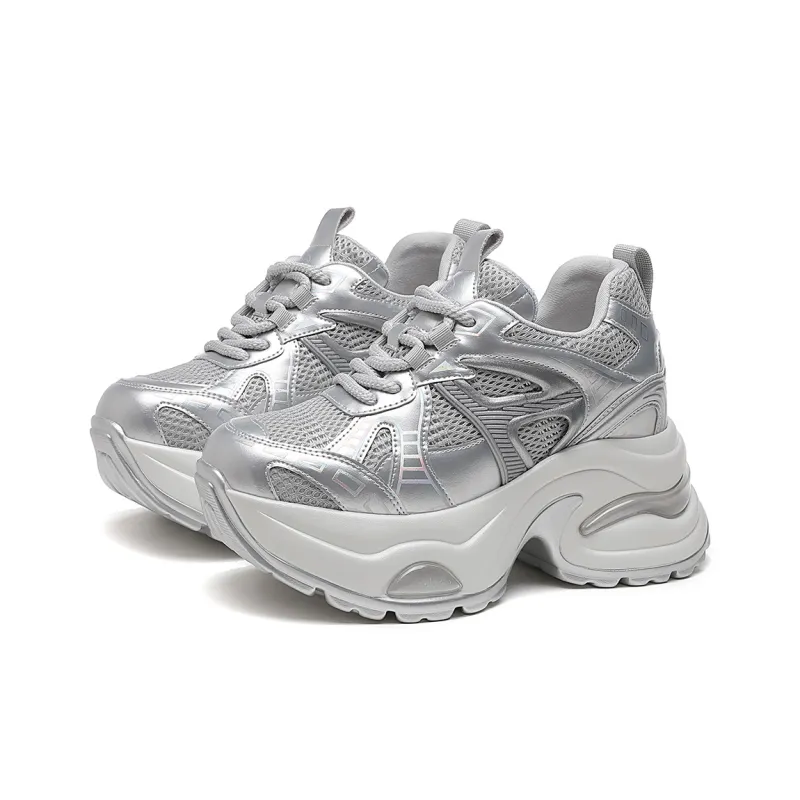 CARDANRO Small sized Sky Vegetables Anti Slip And Wear Resistant Height Increasing Low Top Chunky Sneakers Women's-9