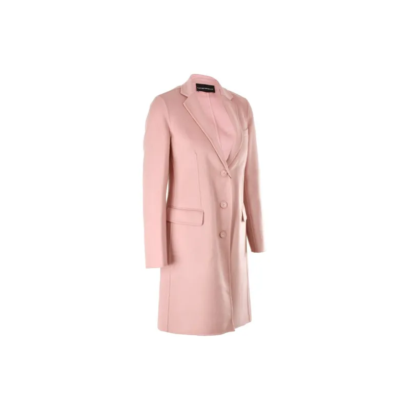 EMPORIO ARMANI SS23 Velvet feel Coat Women's Pink-2