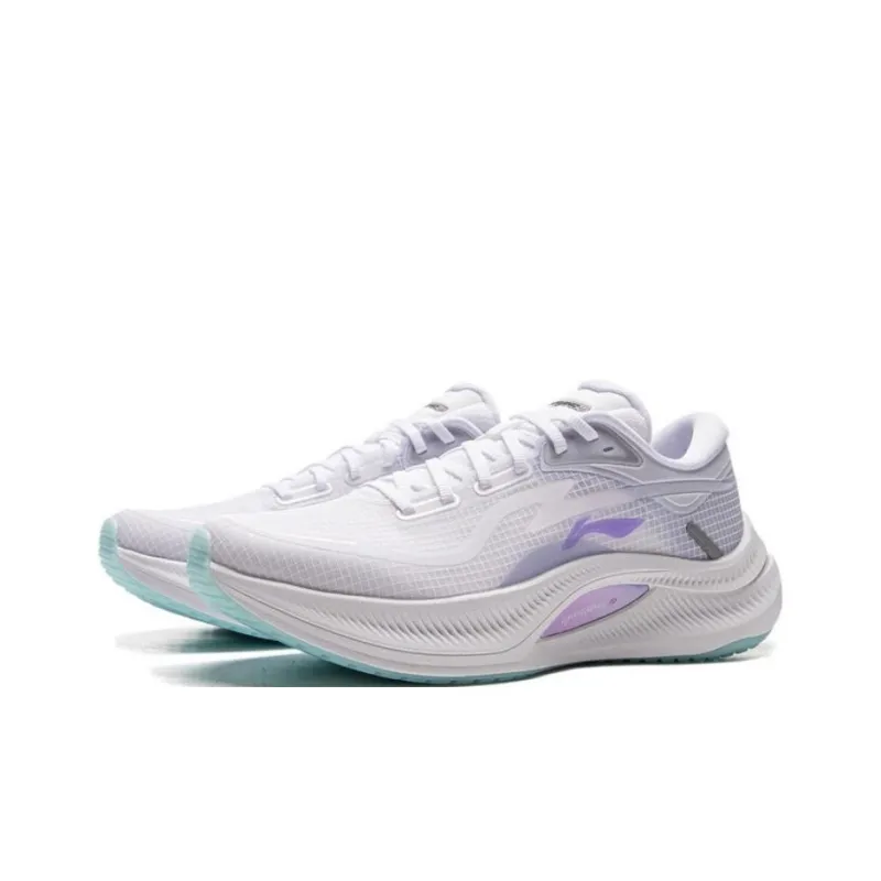 LiNing Yueying 4 Non slip Lightweight Low Top Casual Running Shoes Women's White Purple-2
