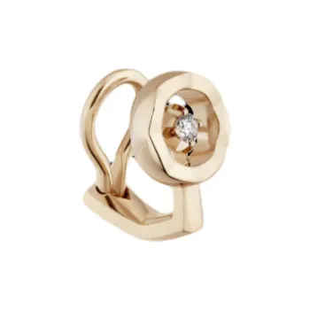 CHANEL 18K Diamonds Earrings Unisex Gold
