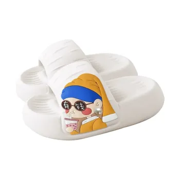SHAJI Cartoon Quirky, Cute Home Slippers For Men And Women's, Summer Indoor Slip Resistant Soft Sole Slippers