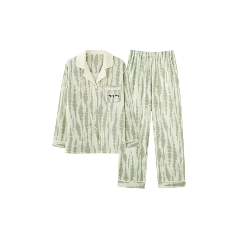 XIAFENYAN Pajama Set Women's Green-0