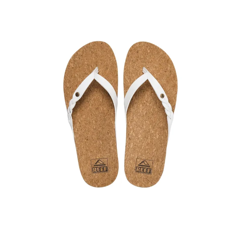 REEF Abrasion-Resistant Slip-Resistant Flip Flops Women's White Brown-3