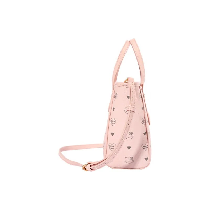 MESUCA Sanrio/Sanrio Kitty Series Synthetic Leather Tote Bag Shopping Bag Shoulder Bag Handbag Small Size Women's Pink-3