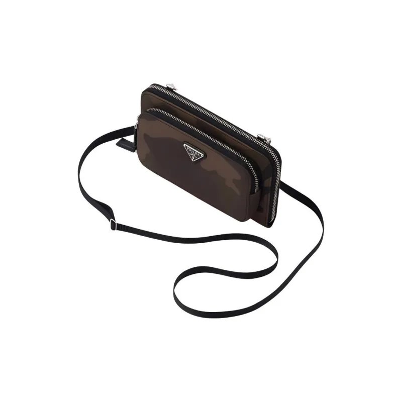 PRADA Leather Crossbody Bag Shoulder Bag Women's Dark Brown-1