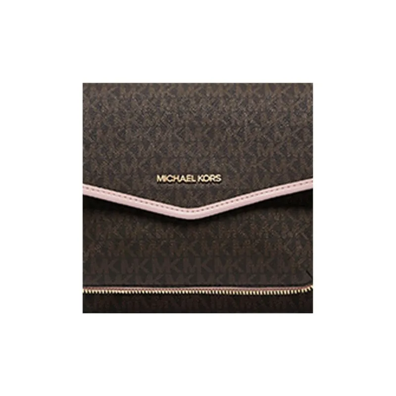 MICHAEL KORS Regina Artificial Leather Crossbody Shoulder Bags Medium Size Women's Oak Fruit Brown Pink Multicolor-1