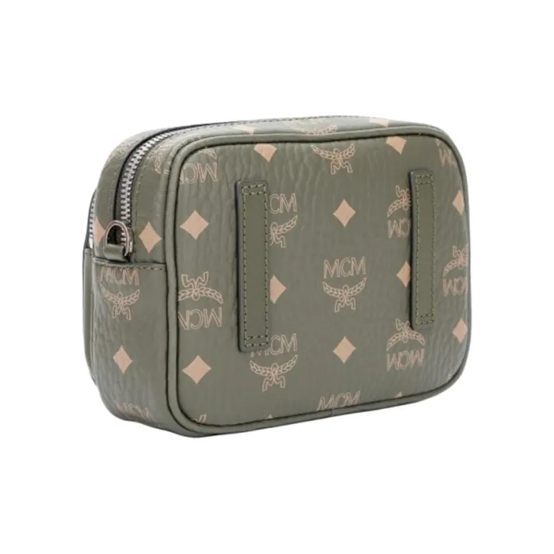 MCM Klassik Visetos Leather One Shoulder Handbag, Crossbody Bag Women's Green-2