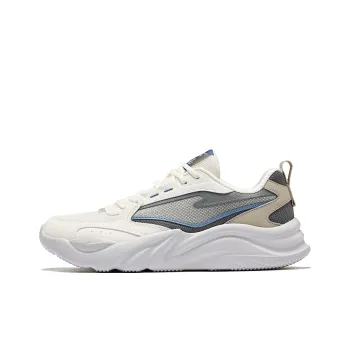 Erke Ci Wu Rebound Wear Resistant Breathable Low Top Casual Shoes Men's Microcrystal White Steel Gray